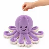 LEAN TOYS Plush Octopus minkštas aštuonkojis su elastingomis čiuptuvėmis violetinis 50 cm