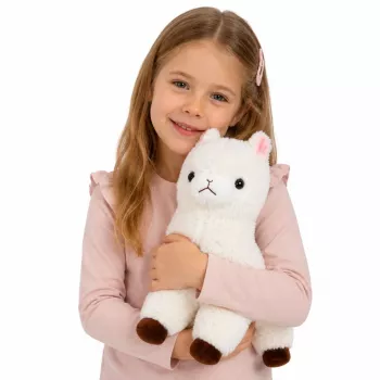 LEAN TOYS Alpakos lama minkštas kailis balta 38 cm