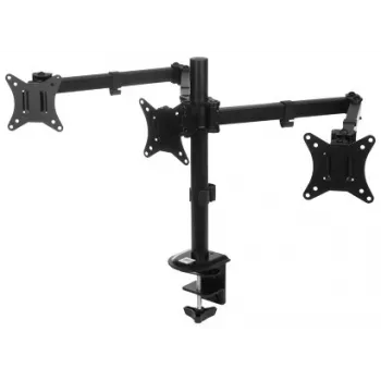 BRATECK LDT66-C034 Vieno monitoriaus stalinis laikiklis su dujine spyruokle 17-32 col. ekranams, 9kg, VESA 75/100, spaustuvas ir grometė, juoda