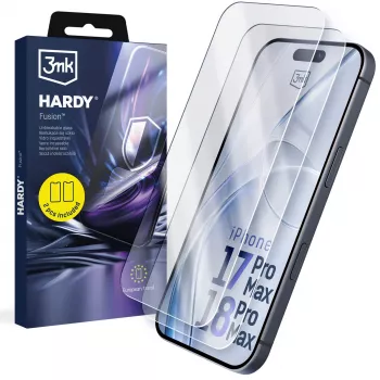 3mk Hardy Fusion dėklas, skirtas Apple iPhone 17 Pro Max / 18 Pro Max – skaidrus hibridinis su MIL-STD-810G apsauga nuo kritimo, MagSafe ir belaidžio įkrovimo palaikymu