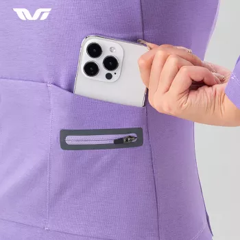 Moteriški ilgomis rankovėmis termo dviračių marškinėliai ROCKBROS YPW065 violetiniai, M dydis