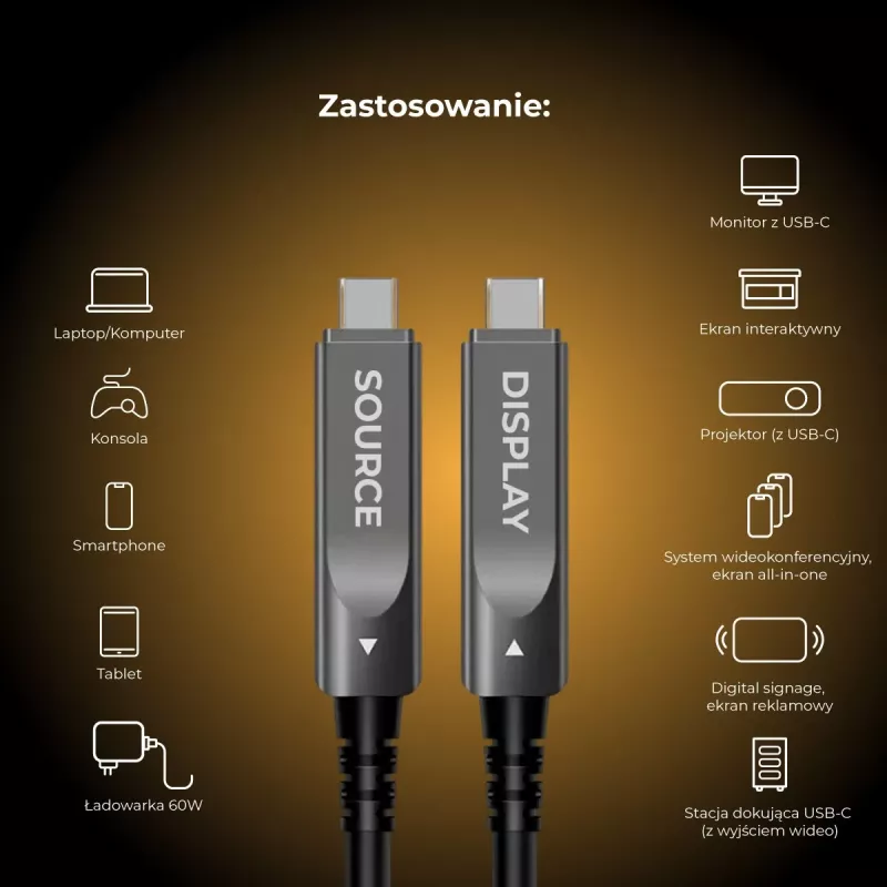Claroc Active USB-C laidas 5 m, 4K@60Hz, 60W PD, 10Gbps