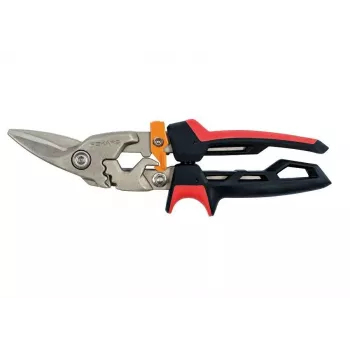 Fiskars PowerGear X kairiarankiams skirtos aviacinės žirklės lakštiniam metalui, 20 mm pjovimo galia, PTFE dengti ašmenys, FiberComp rankenos
