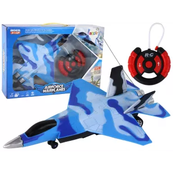 LEAN TOYS 16645 nuotolinio valdymo F-16 Fighting Falcon naikintuvas su garso ir šviesos efektais, 2,4 GHz, pilka