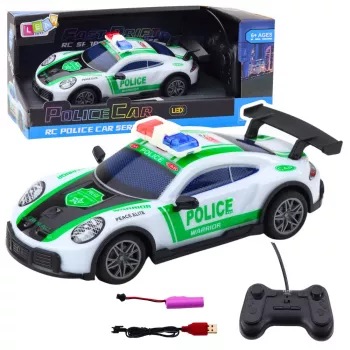 LEAN TOYS RC Drift policijos sportinis automobilis su LED žibintais 1:22