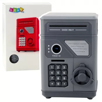 LEAN TOYS elektroninė taupyklė su PIN kodu vaikams, pilka