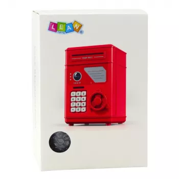 LEAN TOYS elektroninė taupyklė su PIN kodu vaikams, pilka