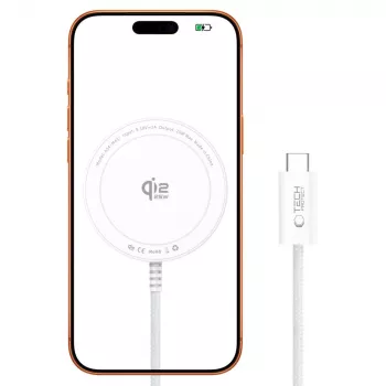 TECH-PROTECT A54 Magnetinis MagSafe belaidis įkroviklis 25W Qi2.2 baltas