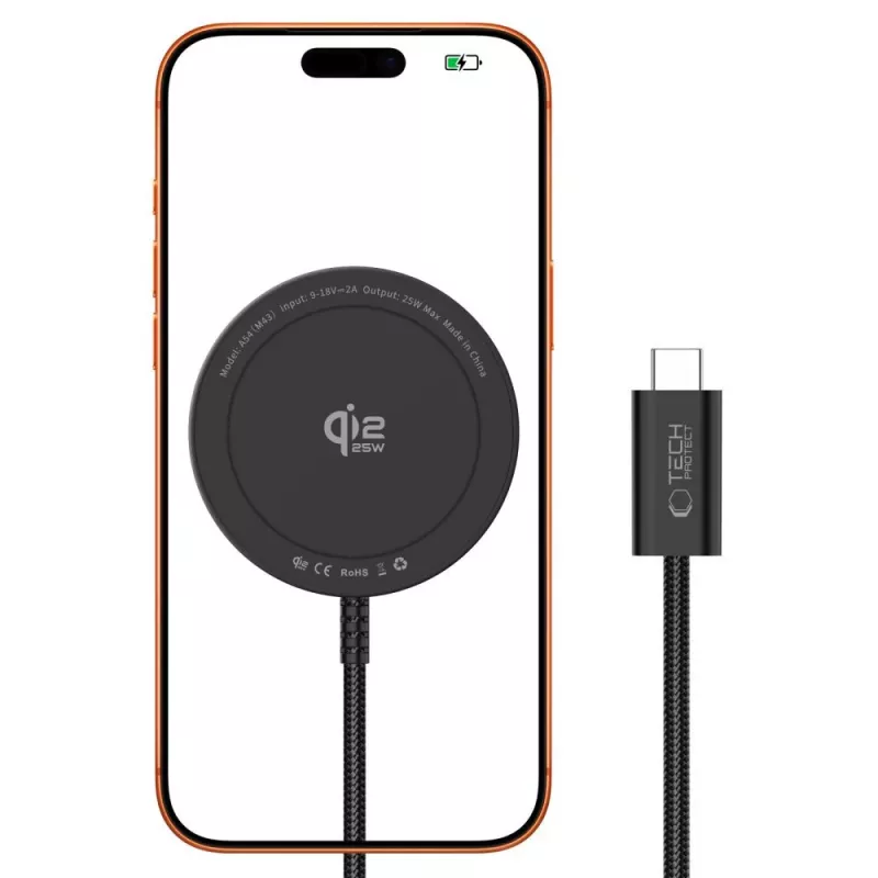 TECH-PROTECT A54 Magnetinis belaidis MagSafe įkroviklis 25W Qi2.2 juodas