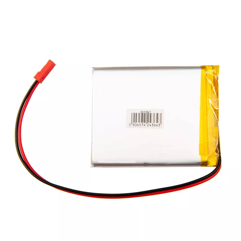 Akyga AKY0627 LP675568 Li-Po akumuliatorius 3,7 V 3500 mAh su PCM, JST 2,54 mm 2 kontaktų jungtis, 150 mm laidai