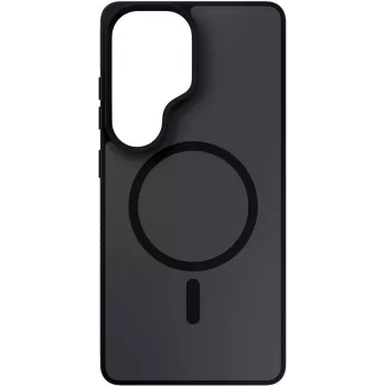 3MK Smoke MagCase Samsung Galaxy S26 Ultra – juodas permatomas matinis dėklas su MagSafe ir Absorber175™ apsauga
