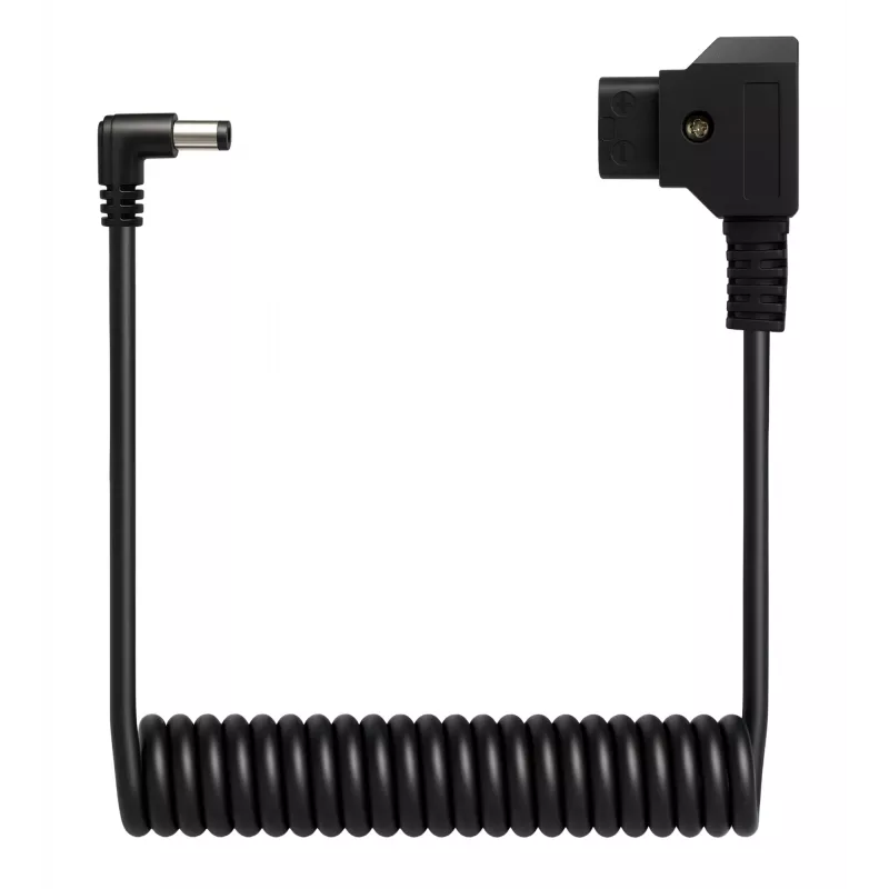 Newell D-Tap į DC 5,5x2,5mm spiralinis maitinimo laidas, 90cm, juodas