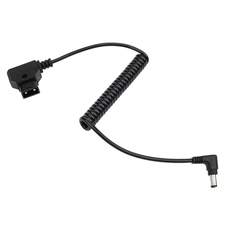 Newell D-Tap į DC 5,5x2,5mm spiralinis maitinimo laidas, 90cm, juodas