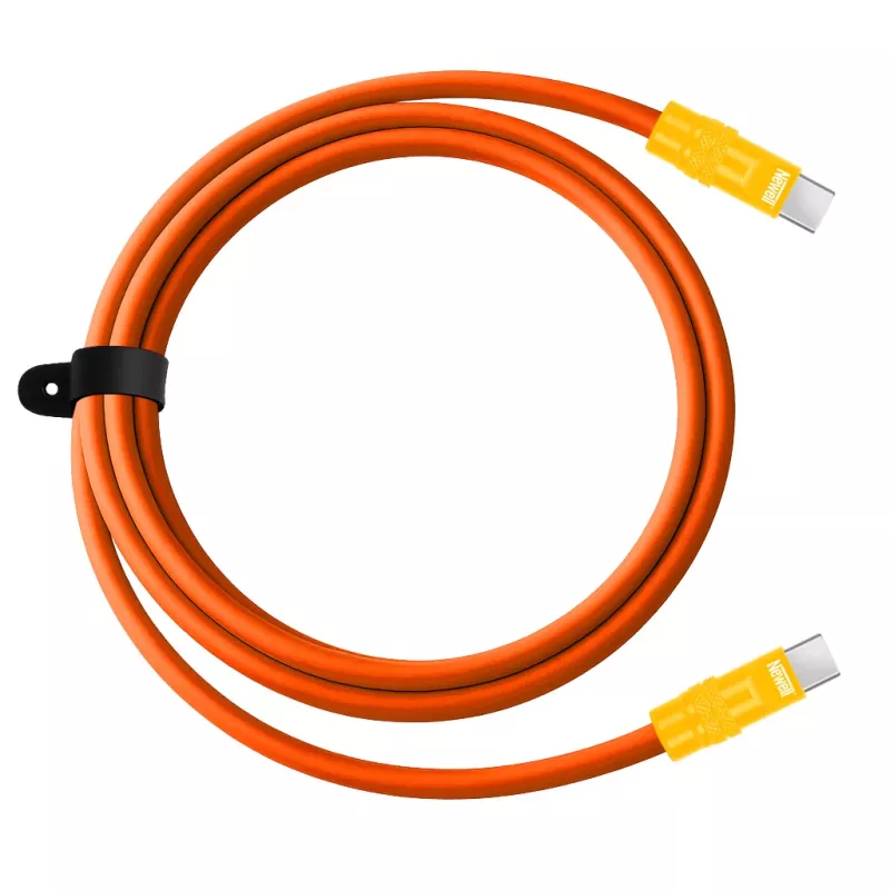 Newell USB-C į USB-C laidas 100W, 2m, silikoninis, oranžinės-geltonos spalvos