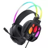 Wozinsky WSG-1118 laidinis žaidimų ausinių komplektas su RGB apšvietimu ir mikrofonu - juoda