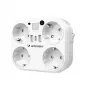 Wozinsky WRS-2B 4 AC lizdų, 2 USB-A, 2 USB-C, 4000 W, LED lempa, 2 m laidas ilgintuvas - baltas