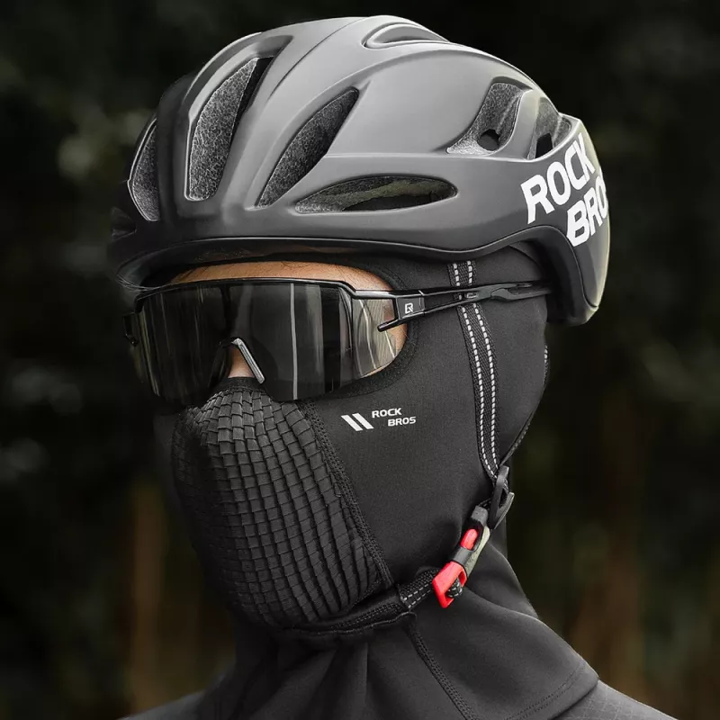 ROCKBROS LF25699 šiluminė dviračių balaklava - juoda