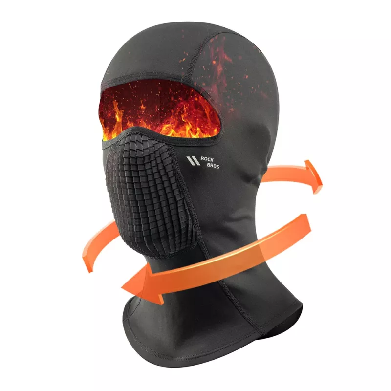 ROCKBROS LF25699 šiluminė dviračių balaklava - juoda