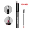 Rockbros SMART-B Mini dviračio pompa 150 PSI Presta Schrader vožtuvui, juoda