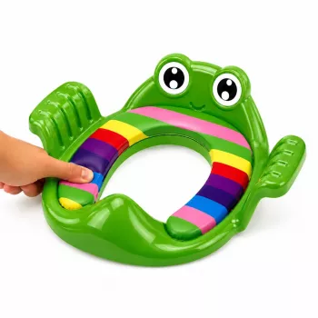 LEAN TOYS vaikiškas tualeto kėdutės užvalkalas su minkšta sėdyne ir rankenomis, žalias