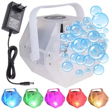 LIGHT4ME BUBBLE LED mažas efektyvus burbulų aparatas su RGB apšvietimu, juodas, 25W, 0,6L talpa