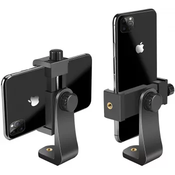 MOZOS PH14 išmaniojo telefono trikojo laikiklis su šaltojo bato jungtimi, 360° sukimasis, tinka 55-85 mm telefonams, juodas