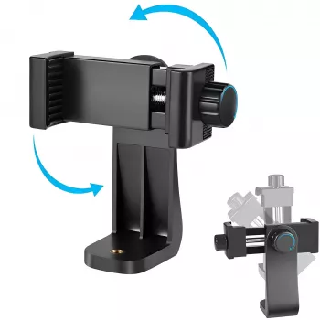 MOZOS PH14 išmaniojo telefono trikojo laikiklis su šaltojo bato jungtimi, 360° sukimasis, tinka 55-85 mm telefonams, juodas