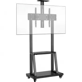 MOZOS 1700 Mobilus TV stovas 32-70 colių televizoriams ir monitoriams, VESA iki 600x400, reguliuojamas aukštis, juodas