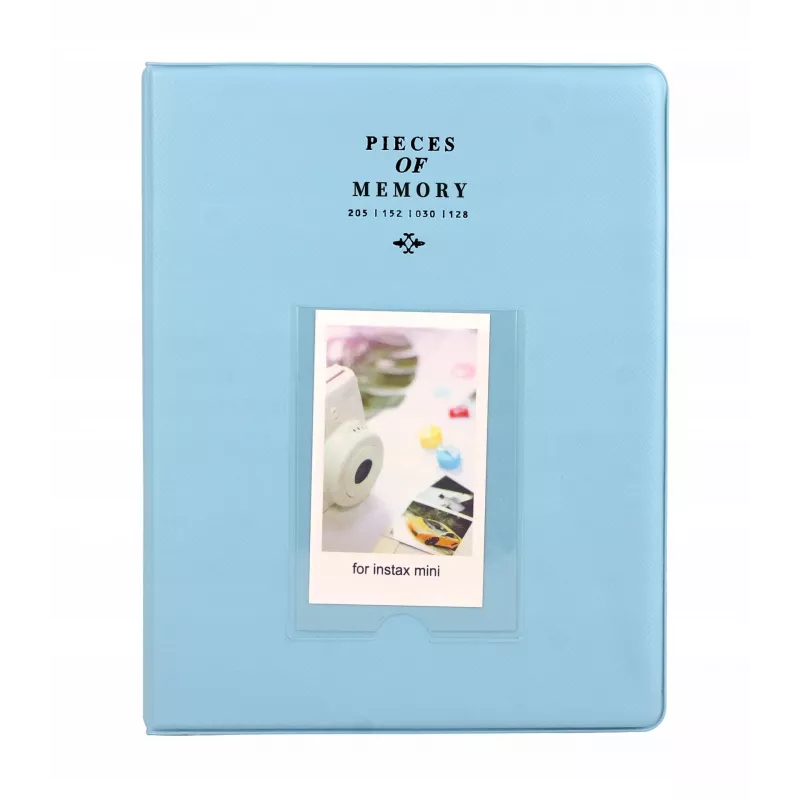 LOVEINSTANT didelis fotoalbumas 128 nuotraukų, skirtas Instax Mini 7 8 9 11, šviesiai mėlynas