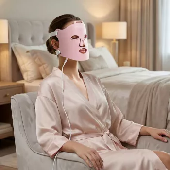 Medivon LED Light Facial Mask Lumi Fit – 7 spalvų fotonų terapija su 192 LED, belaidžiu nuotolinio valdymo pulteliu, įkraunama