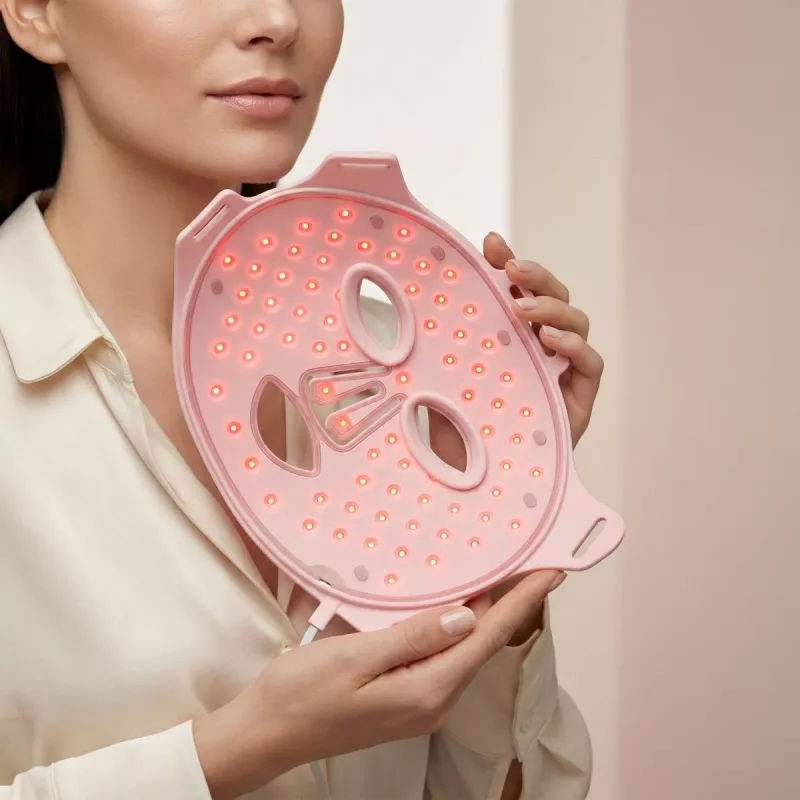 Medivon LED Light Facial Mask Lumi Fit – 7 spalvų fotonų terapija su 192 LED, belaidžiu nuotolinio valdymo pulteliu, įkraunama