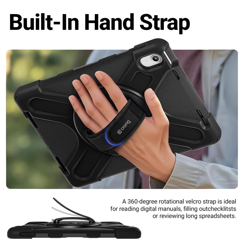 Crong Defender Plus apsauginis dėklas Samsung Galaxy Tab Active5 Pro 10,1 colio – juodas