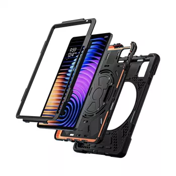 Crong Defender Plus apsauginis dėklas Xiaomi Pad 8 / 8 Pro / Pad 7 / 7 Pro 11,2 colio – juodas
