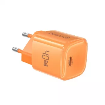 Crong NEO GaN 40W USB-C PD 3.2 su AVS įkroviklis (oranžinis)
