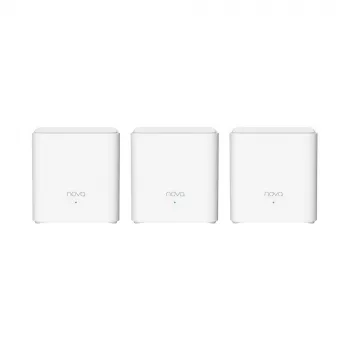 Tenda MX3 (3 rinkinys) AX1800 Whole Home Mesh Wi-Fi 6 sistema, dviejų juostų, 2 Gigabit prievadai kiekviename mazge, aprėptis iki 6000 kv. pėdų, balta