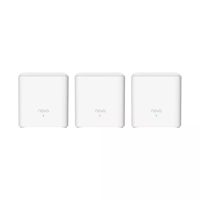 Tenda MX3 (3 rinkinys) AX1800 Whole Home Mesh Wi-Fi 6 sistema, dviejų juostų, 2 Gigabit prievadai kiekviename mazge, aprėptis iki 6000 kv. pėdų, balta