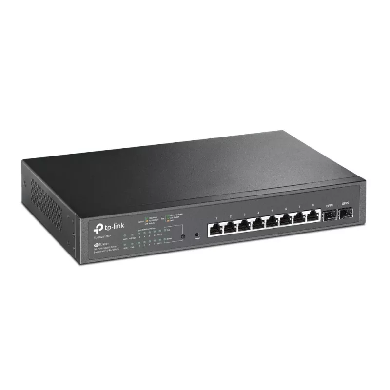 TP-Link JetStream 10 prievadų Gigabit išmanusis PoE komutatorius su 8 PoE+ prievadais