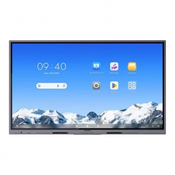 Hikvision DS-D5C75RB/A2L 75 colių 4K interaktyvus ekranas, Android 14 (atnaujinamas į 16 EDLA), 40 taškų IR jutiklis, 8GB RAM, 128GB atmintis, Wi-Fi 6, Bluetooth 5.2, 3x HDMI, USB-C, 2x15W garsiakalbiai, 8 mikrofonų masyvas, VESA 800x400