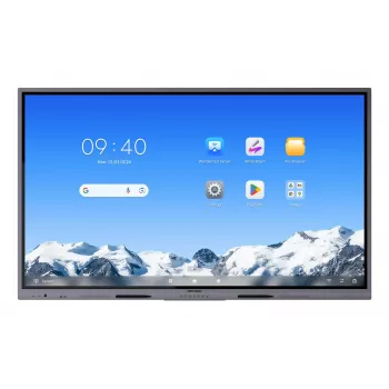 Hikvision DS-D5C75RB/A2L 75 colių 4K interaktyvus ekranas, Android 14 (atnaujinamas į 16 EDLA), 40 taškų IR jutiklis, 8GB RAM, 128GB atmintis, Wi-Fi 6, Bluetooth 5.2, 3x HDMI, USB-C, 2x15W garsiakalbiai, 8 mikrofonų masyvas, VESA 800x400