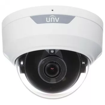 UNIVIEW IPC328LE-ADF28K-H 8MP lauko kupolinė IP vaizdo kamera, 2,8 mm fiksuotas objektyvas, 30m IR, PoE, IK10 atspari vandalams, balta