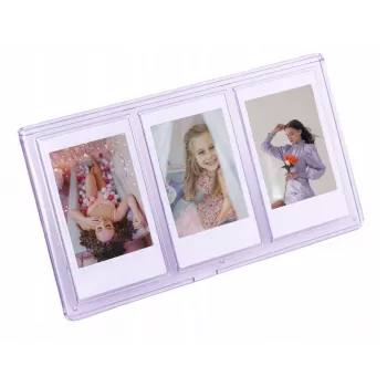 LOVEINSTANT stovimas trigubas nuotraukų rėmelis Instax Mini ir Zink 2x3 colių nuotraukoms – violetinis