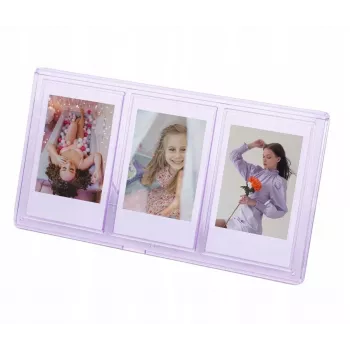 LOVEINSTANT stovimas trigubas nuotraukų rėmelis Instax Mini ir Zink 2x3 colių nuotraukoms – violetinis