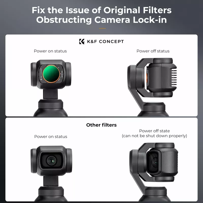 KF kintamo tankio ND filtras ND32-ND512 Nano-X, skirtas DJI Osmo Pocket 3