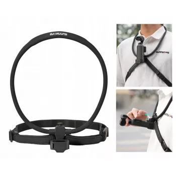 SUNNYLIFE lankstus kaklo laikiklis, skirtas DJI Osmo Pocket 3/4 ir POV veiksmo kameroms, juodas