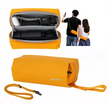 SUNNYLIFE B018-Y geltonas EVA apsauginis dėklas ir organizatorius, skirtas DJI Osmo Pocket 3, Insta360 X3, Insta360 Go 3