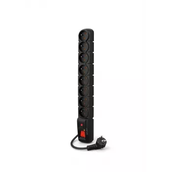 ACAR S8 PRO 3 m apsaugos nuo viršįtampių juosta – 8 lizdai, 155J, 2300W, juoda