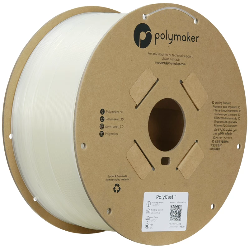 Polymaker PolyCast PVB 3D spausdintuvo gija, 1.75 mm, 3 kg, Natural