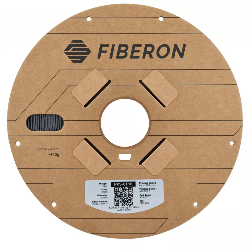POLMASK PPS-CF10 anglies pluoštu sustiprintas PPS filamentas 1,75 mm juodas 3 kg