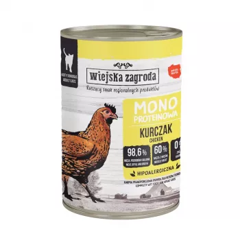 Wiejska Zagroda Monoprotein šlapias kačių maistas su vištiena suaugusioms katėms 400g