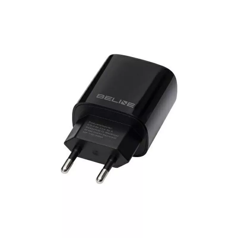 Beline GaN 30W USB-C PD + USB-A QC sieninis įkroviklis, juodas (tik įkroviklis)